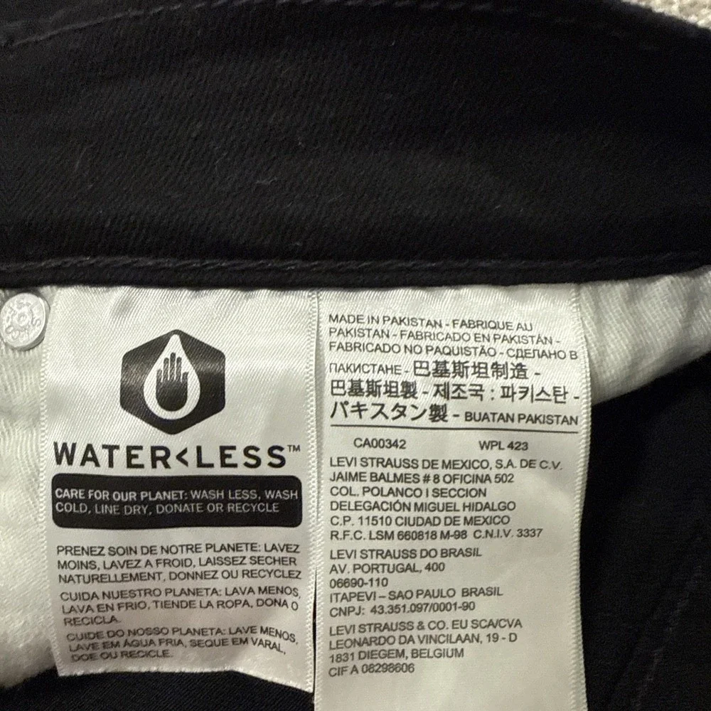 Levi's 512 Water Less Black Jeans 36 X 32 - Picture 5 of 12